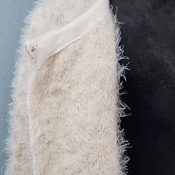 Retrology Long Sleeve XL Fuzzy Sweater Long Open Front Duster Pockets - Picture 4 of 13